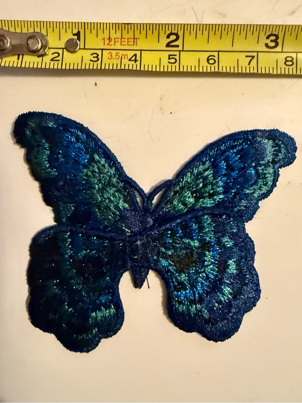 Home Accents Blue-Green Embroidered Butterfly Applique